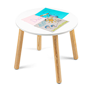 Mesa infantil redonda con dibujos
