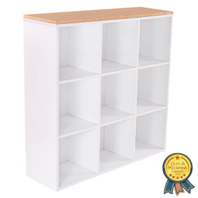 Estantería infantil de madera con 9 compartimentos

