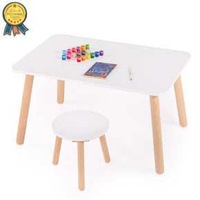 Set infantil mesa rectangular con banco circular