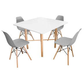 Mesa Cuadrada Cruzeta (100cm ancho) - 4 Sillas Berlin