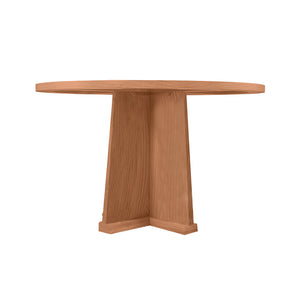 Mesa para comedor N1 con pedestal madera Barnizada   (120 cm x 120 cm x 75 cm)