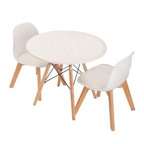 Set infantil mesa Eames circular con dos sillas Frankfurt vista frontal