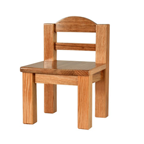 Silla infantil de madera de encino barnizada