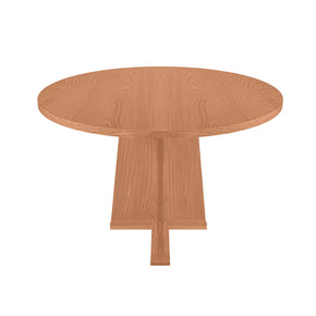 Mesa para comedor N1 con pedestal madera Barnizada   (120 cm x 120 cm x 75 cm)