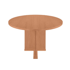 Mesa Redonda Encino N2 con Pedestal de Madera  (120 cm x 120 cm x 75 cm)