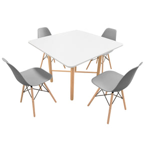 Mesa Cuadrada Cruzeta (100cm ancho) - 4 Sillas Berlin