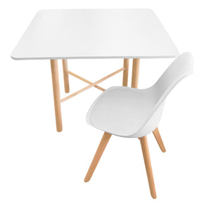 Mesa Cuadrada Cruzeta (100cm ancho) - Silla Frankfurt