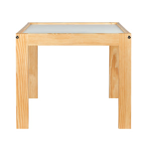 Mesa de madera para niños finamente barnizada