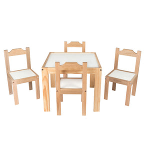Mesa y cuatro sillas estilo clásico para niños