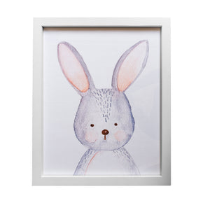 Cuadro infantil de conejo con marco