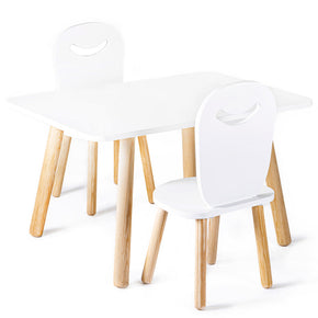 Juego de mesa rectangular y dos sillas infantiles