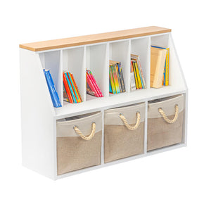 Mueble organizador para libros y canastas