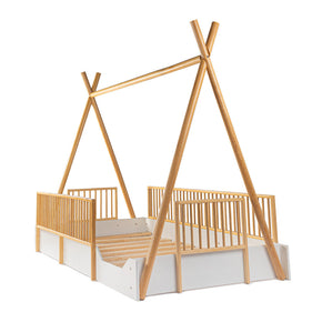 Cama de madera tipi Duduk con estructura desmontable
