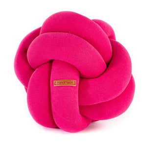 "Cojín trenza de algodón fucsia en forma de nudo decorativo Fabric"