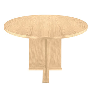 mesa de comedor con pedestal de madera