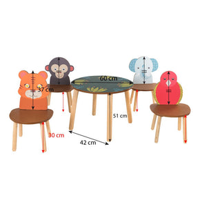 Mesa y sillas safari para niños pequeños

